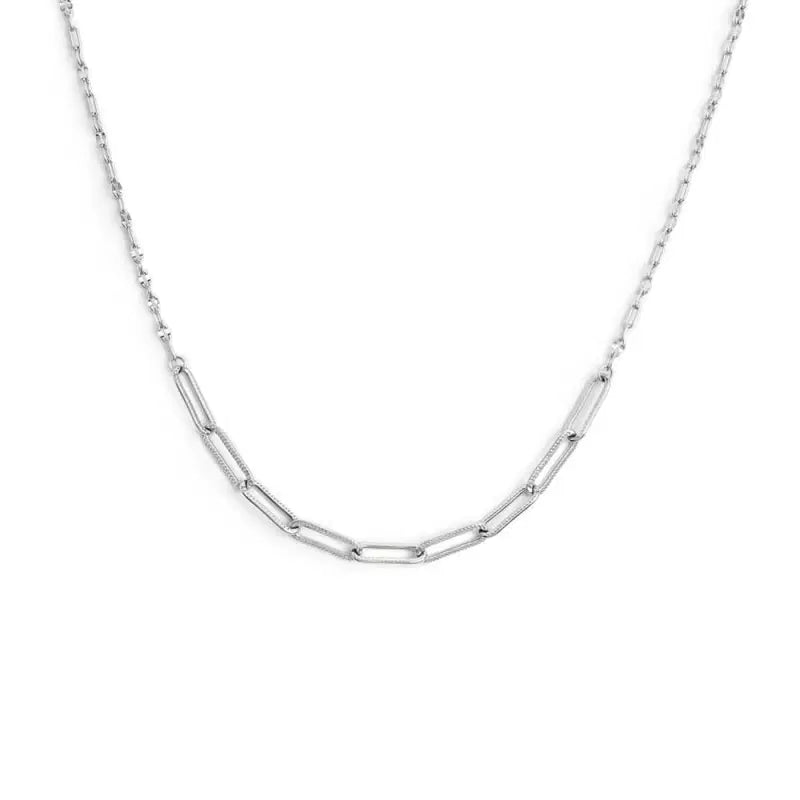 Collana Marlù catena lip cable e centrale a catena cable con texture