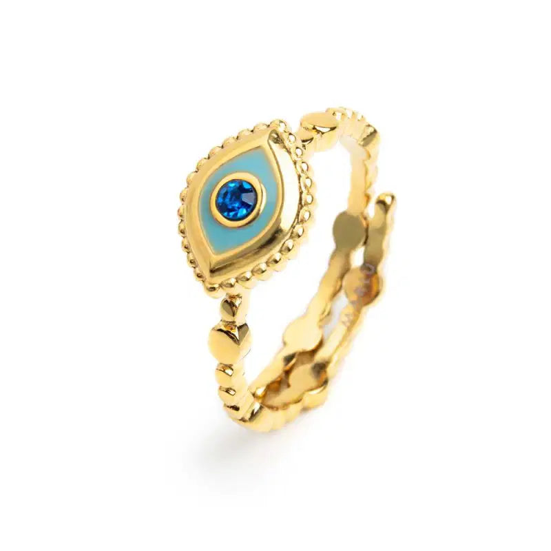 Anello Marlù donna con occhio con zircone blu