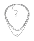 Collana Vestopazzo donna doppio filo con cuore bombato
