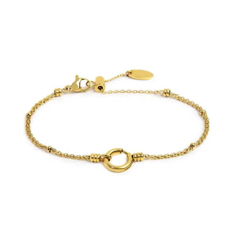 Bracciale Marlù donna catena mesh con sfere al centro moschettone ad anello