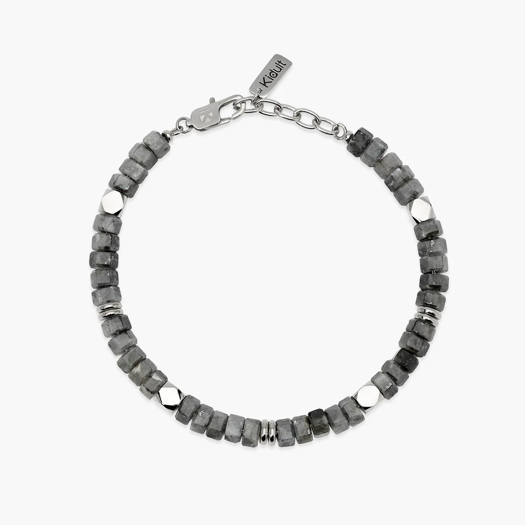 Bracciale Kidult uomo in acciaio e labradorite