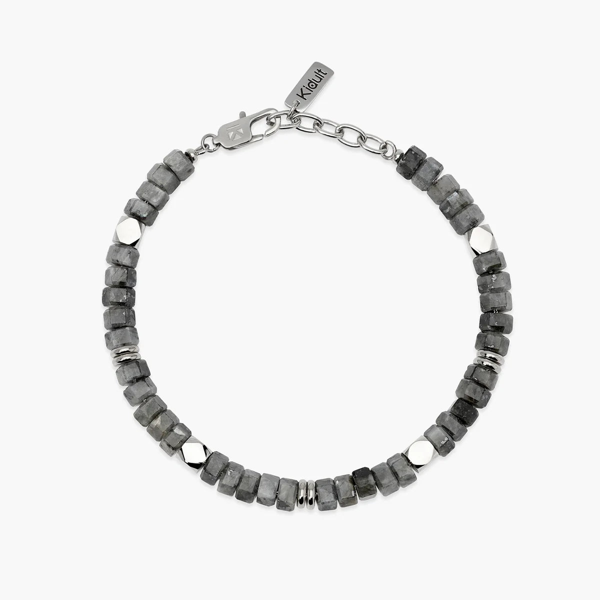 Bracciale Kidult uomo in acciaio e labradorite