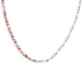 Collana Marlù donna con perline colorate e catena a maglia larga