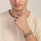 Bracciale Kidult uomo in acciaio e labradorite