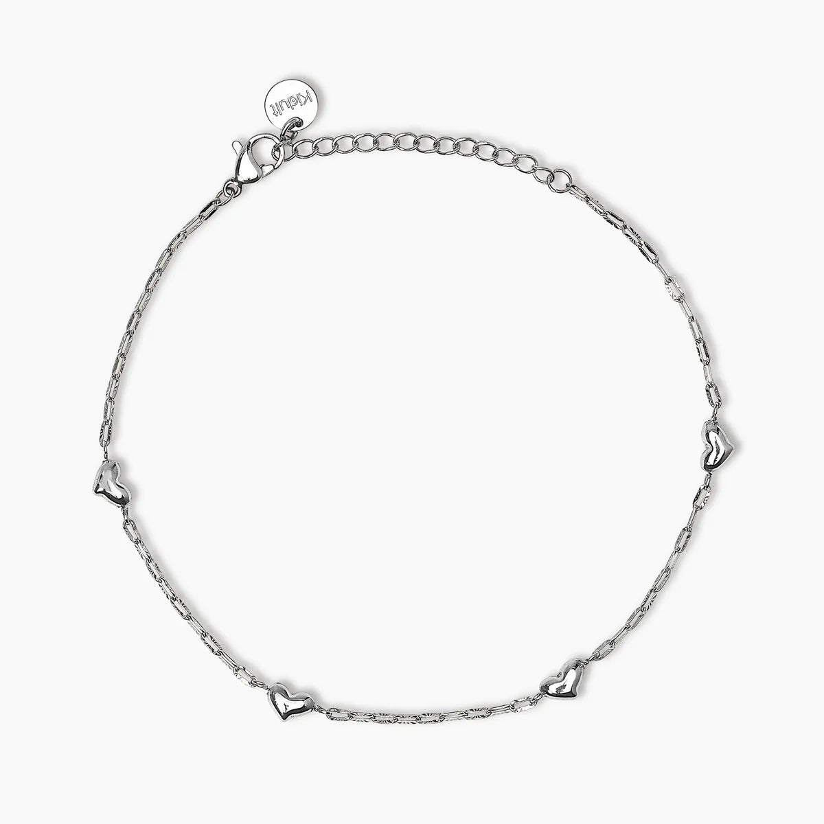 Cavigliera donna Kidult in acciaio con cuori