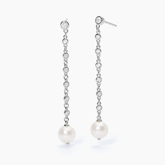 Orecchini Mabina donna Perla e zirconi pendenti