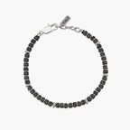 Bracciale Kidult uomo regolabile con dischetti in pietra lavica.