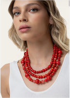 Collana Vestopazzo Coral Multifilo corallo