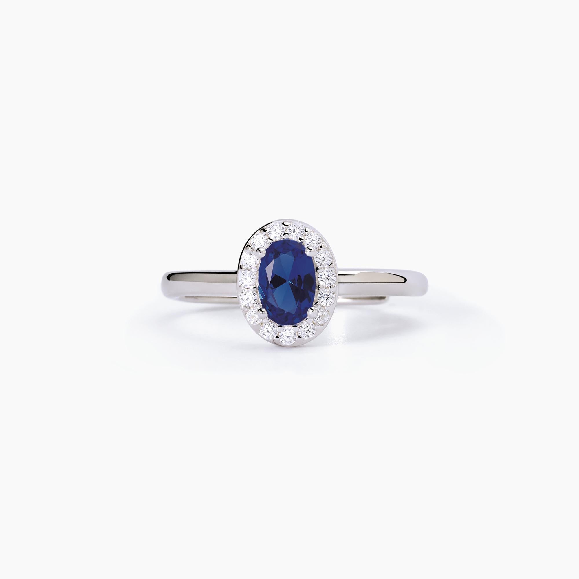 Anello Mabina donna Zaffiro ovale Cool or rétro?
