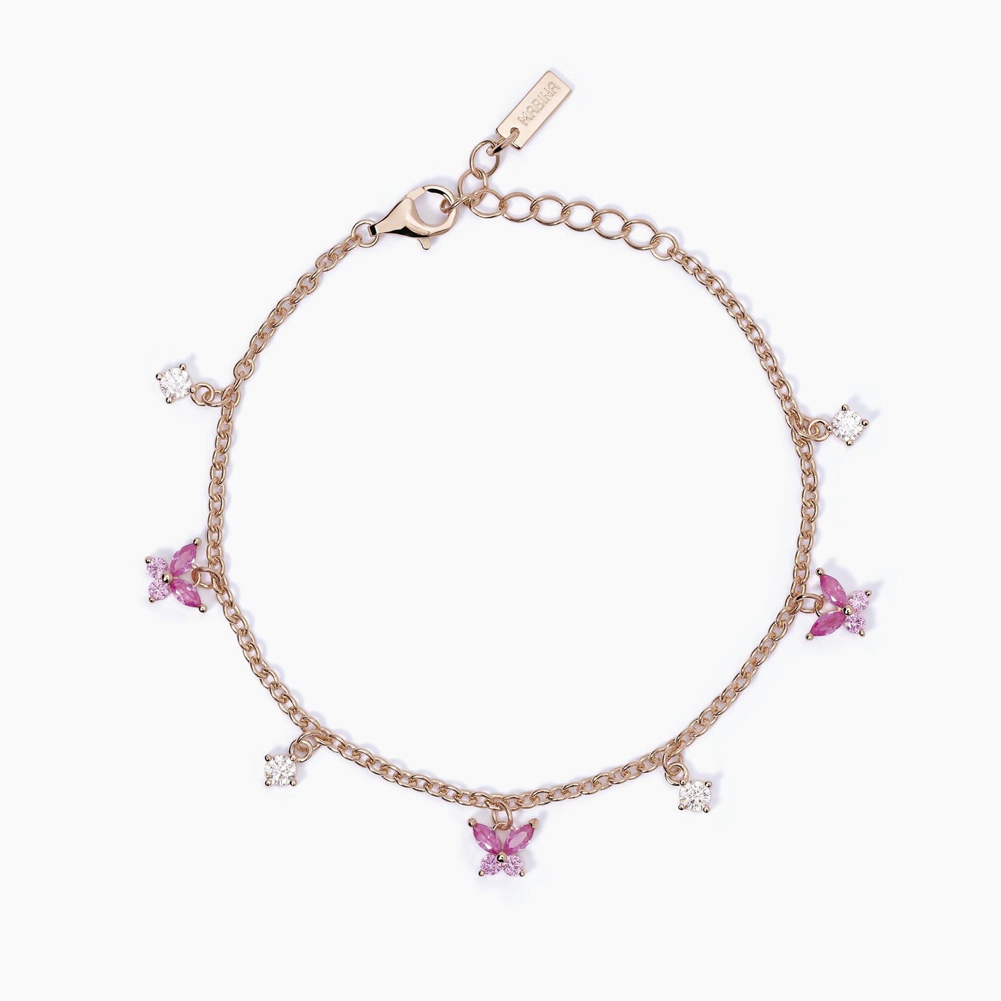 Bracciale Mabina donna Farfalle rosa e zirconi