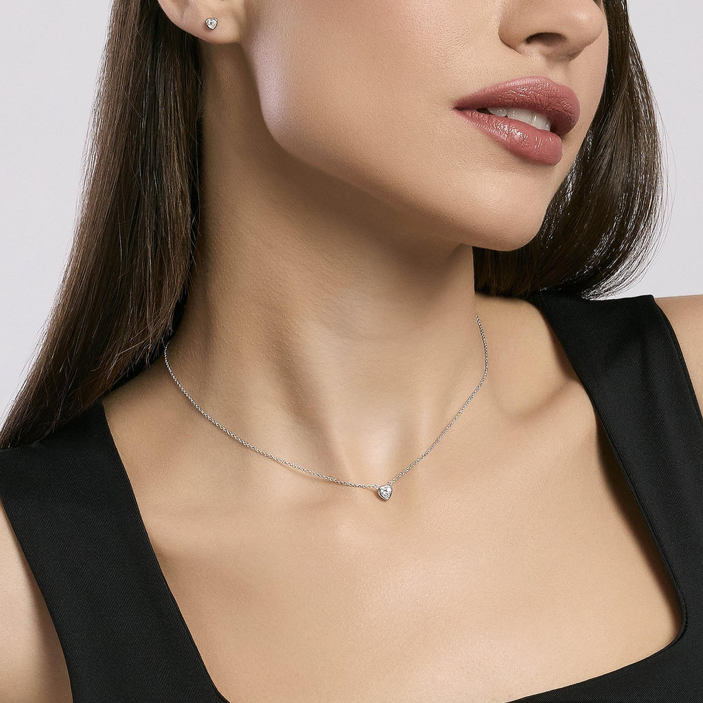 Collana Mabina donna Punto luce taglio cuore