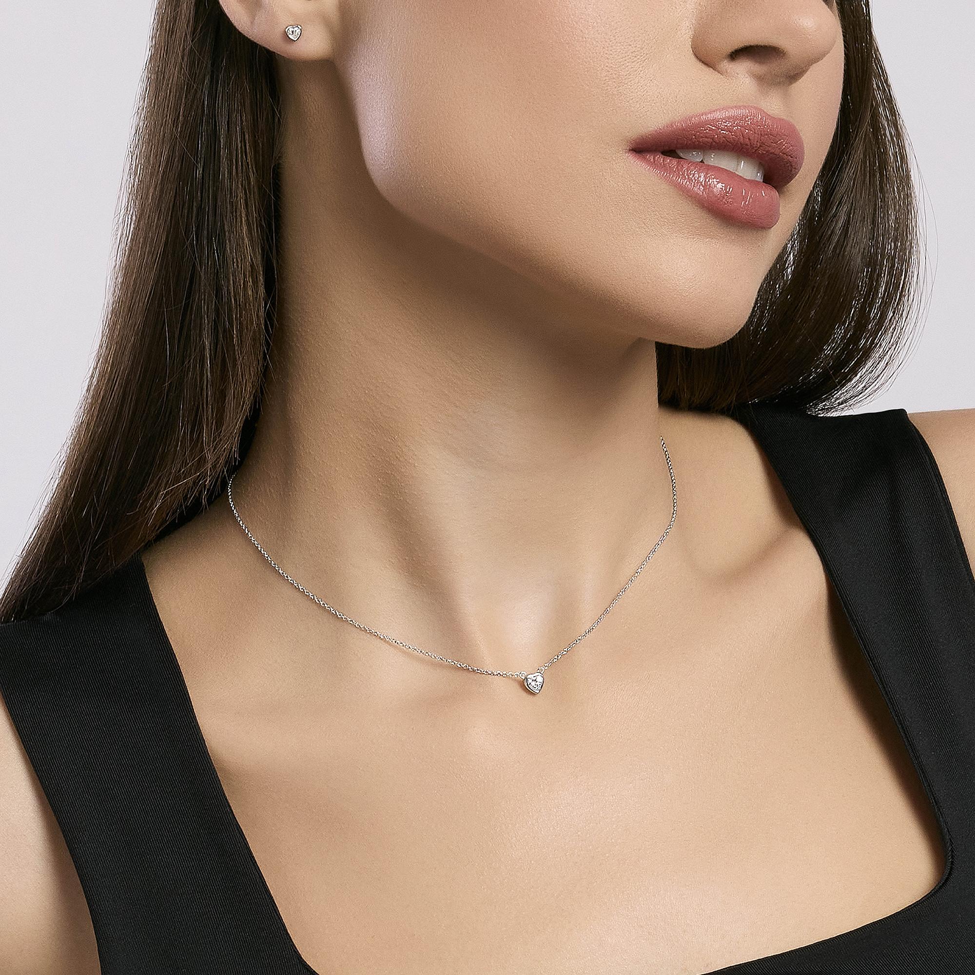 Collana Mabina donna Punto luce taglio cuore