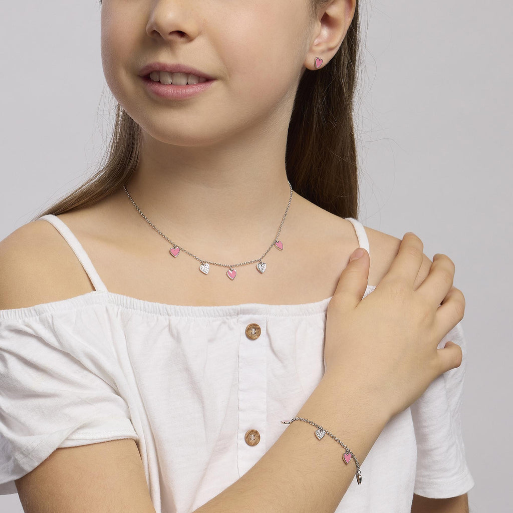 Bracciale Mabina Junior Bimba Cuori pendenti smaltati