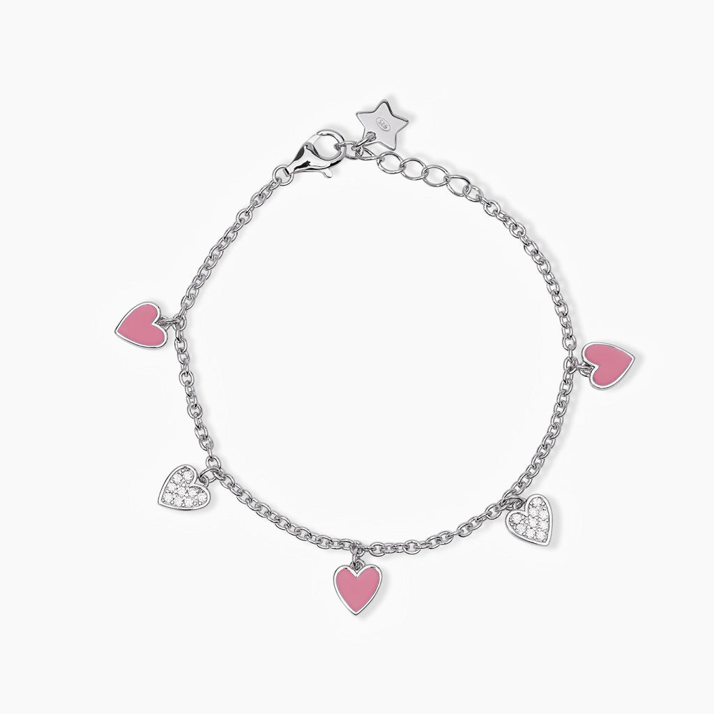 Bracciale Mabina Junior Bimba Cuori pendenti smaltati
