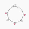 Bracciale Mabina Junior Bimba Cuori pendenti smaltati