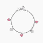 Bracciale Mabina Junior Bimba Cuori pendenti smaltati
