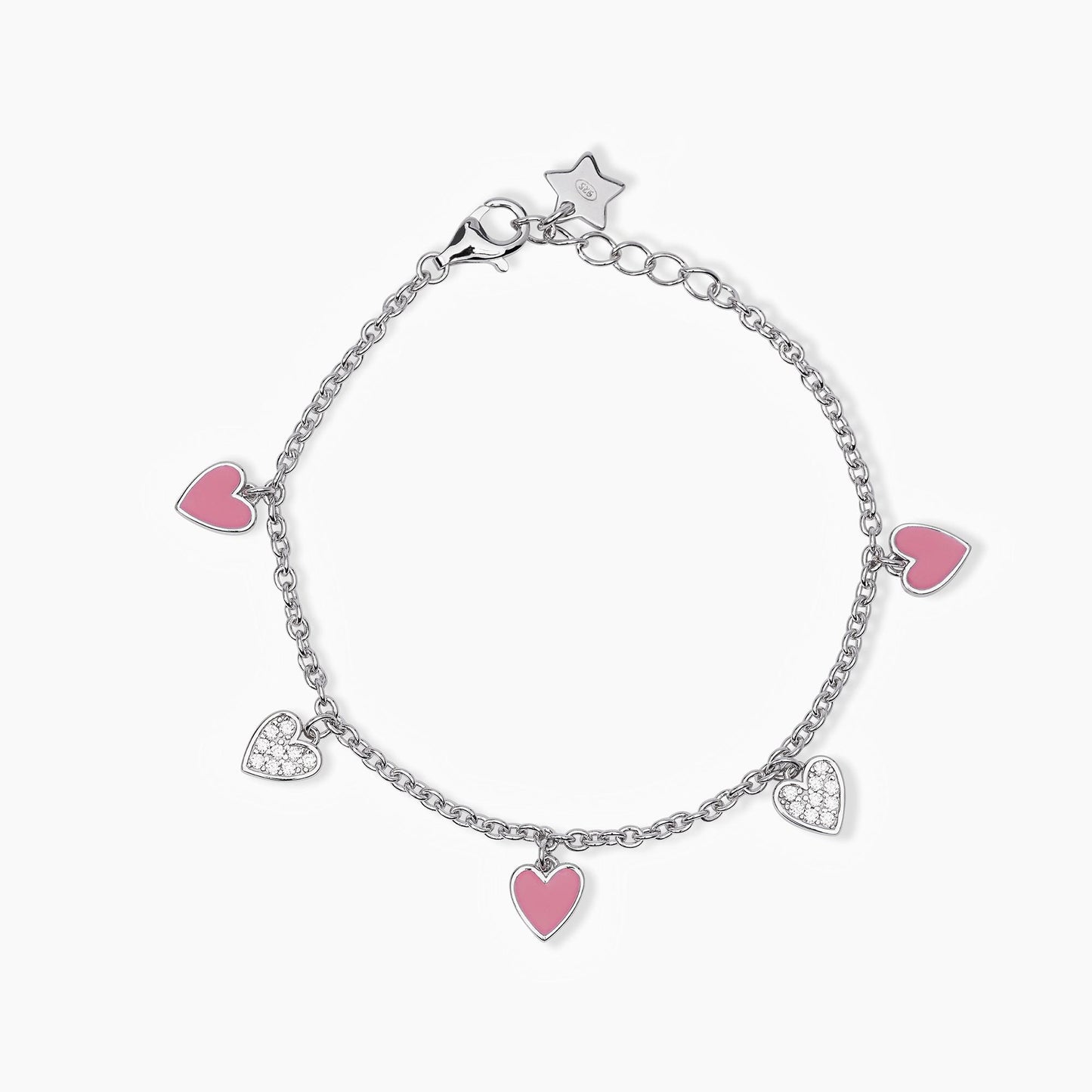 Bracciale Mabina Junior Bimba Cuori pendenti smaltati