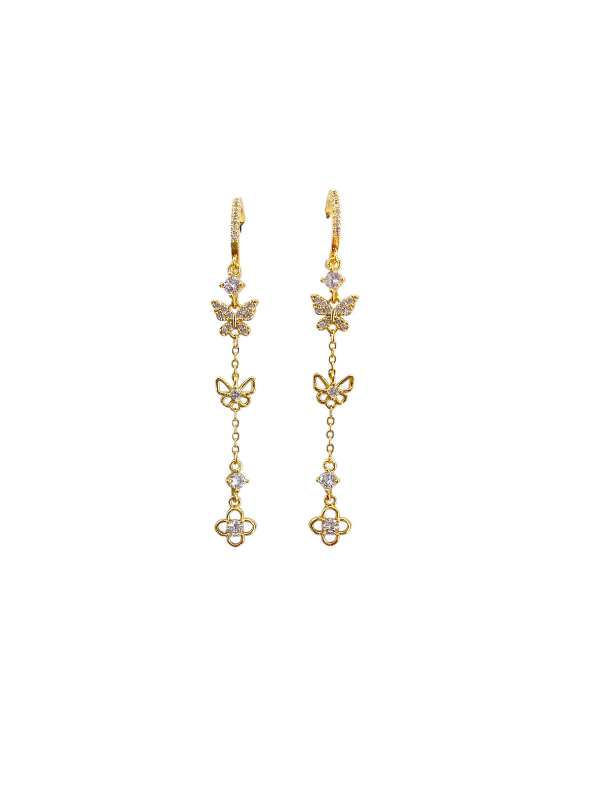 Orecchini pendenti Anartxy donna Cerchietto con farfalle