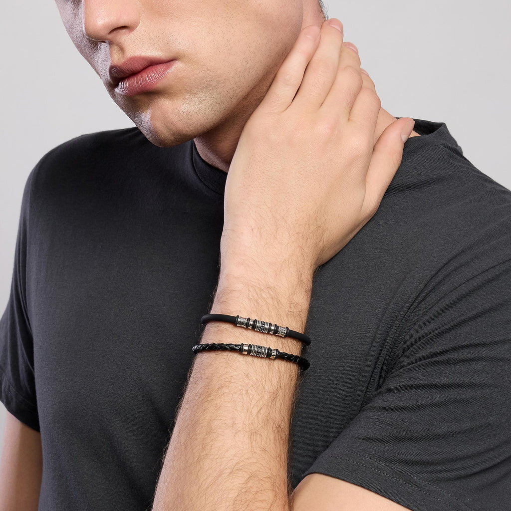Bracciale Mabina uomo Silicone e acciaio
