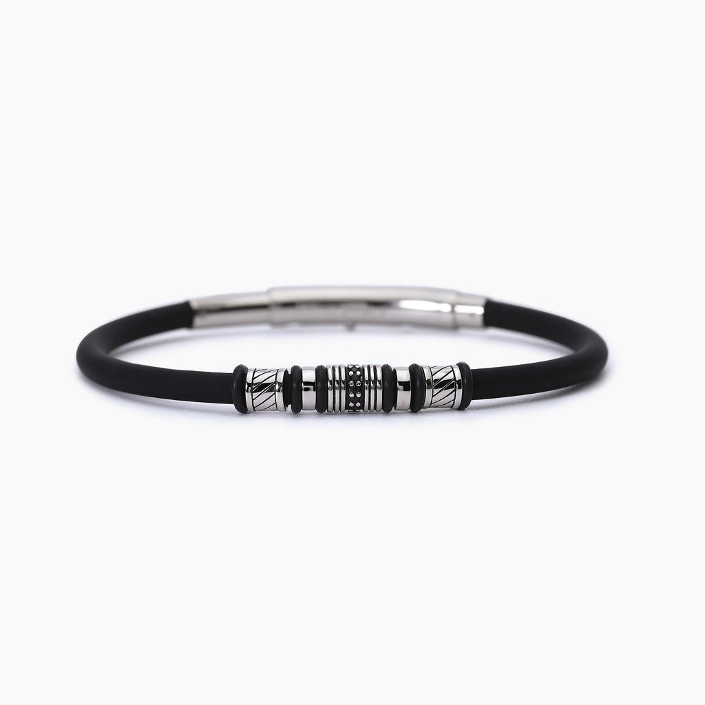 Bracciale Mabina uomo Silicone e acciaio