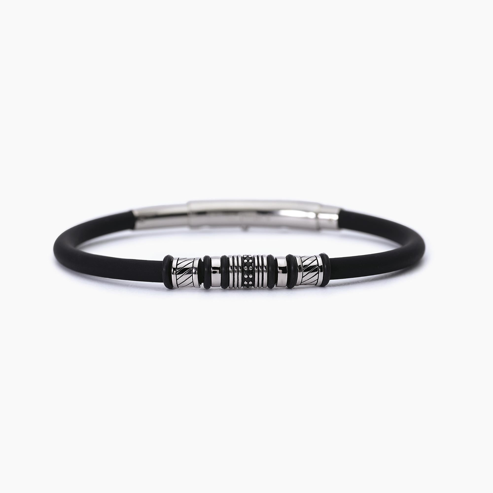 Bracciale Mabina uomo Silicone e acciaio