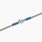 Bracciale Kidult uomo con pietre laviche blu e ancora centrale