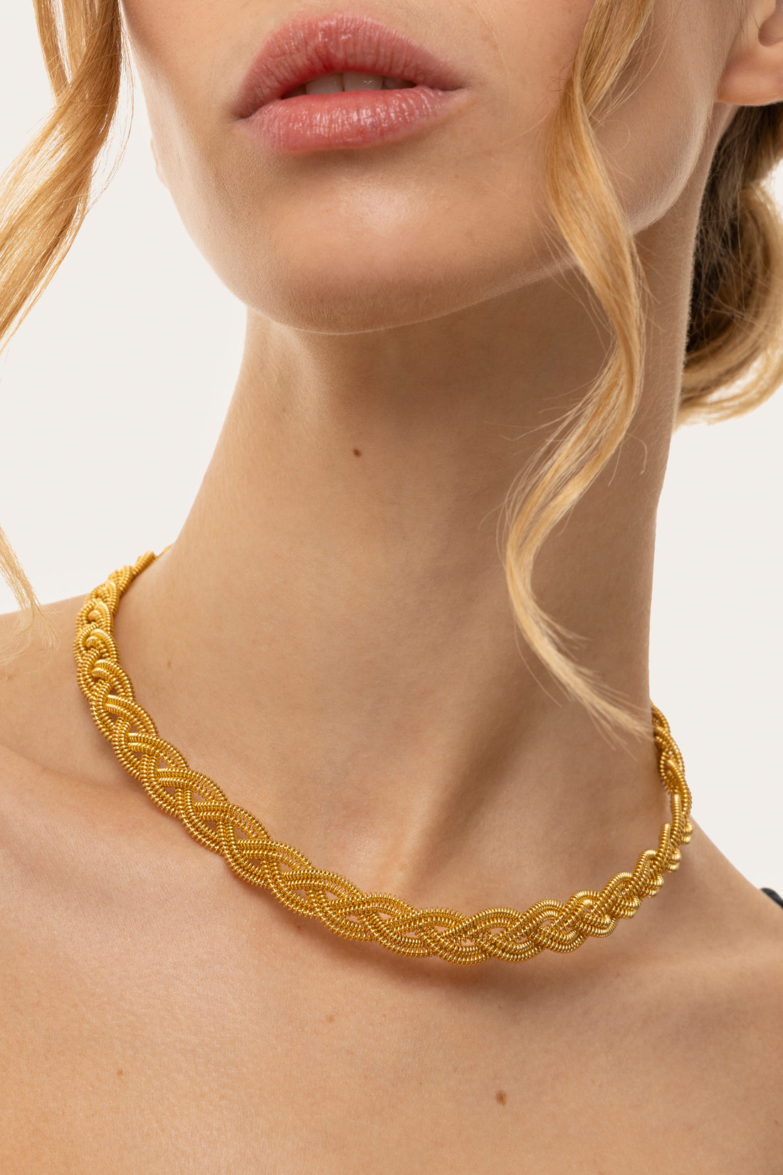 Collana semi rigida Vestopazzo donna Treccia gold
