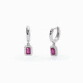 Orecchini Mabina donna Cerchi con rubino pendente