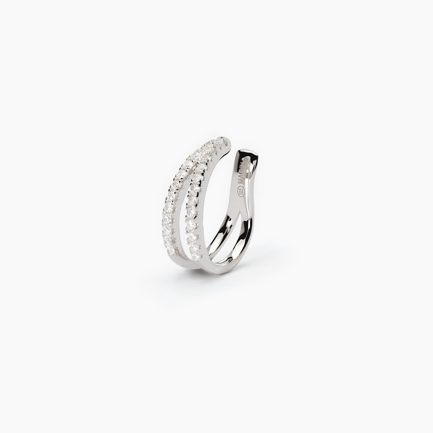 Earcuff Mabina donna Goccia doppio cerchio con zirconi