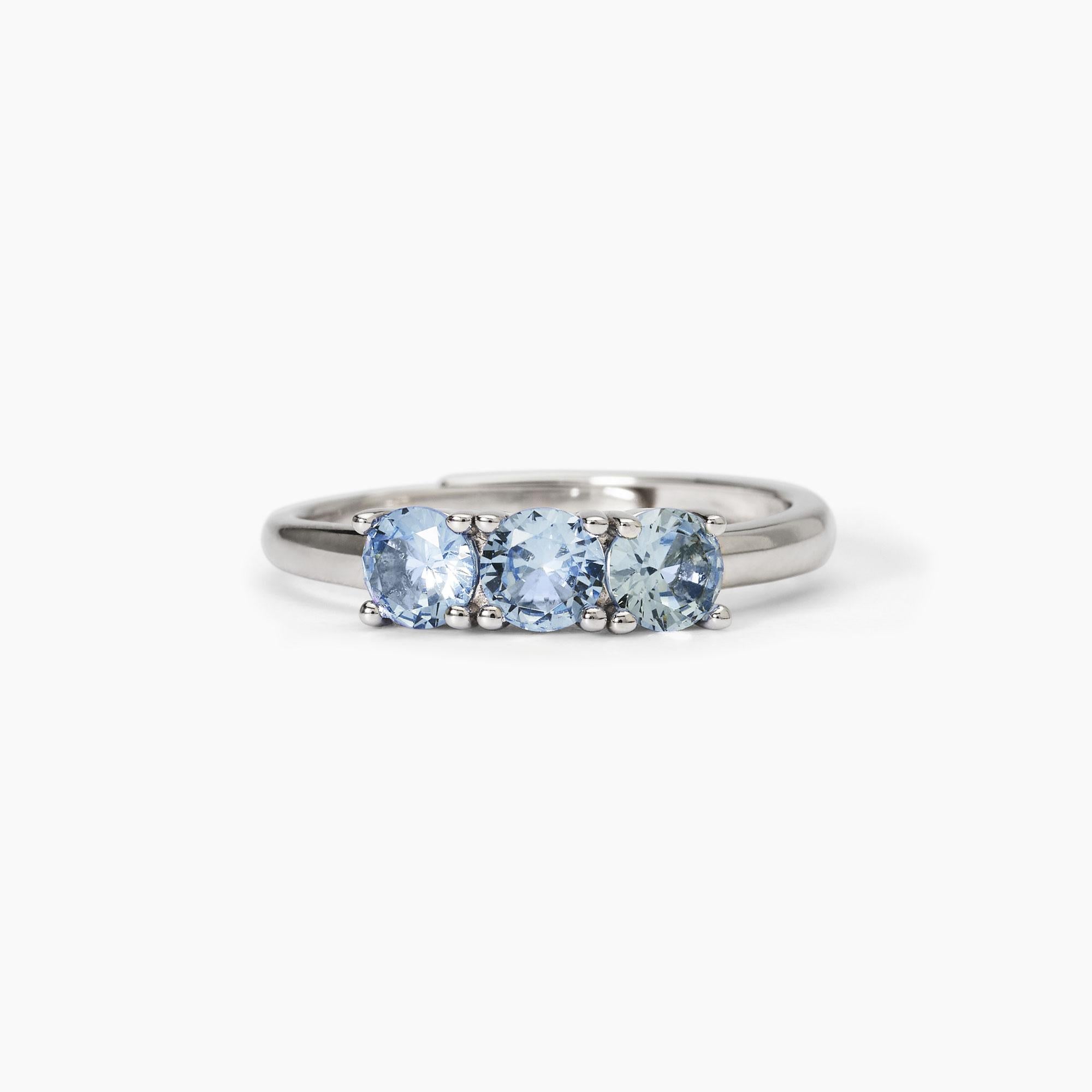 Anello Mabina donna Trilogy acquamarina
