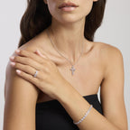 Bracciale Mabina donna tennis in argento con zirconi rosa