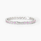Bracciale Mabina donna tennis in argento con zirconi rosa