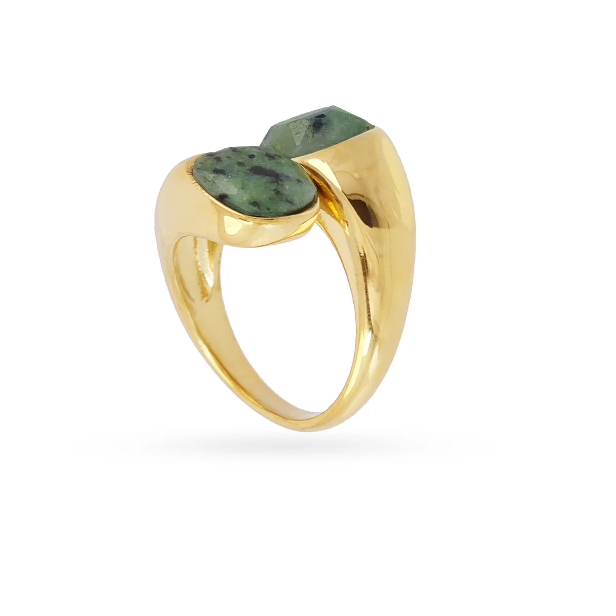 Anello Anartxy donna SPIRIT con doppia pietra naturale verde