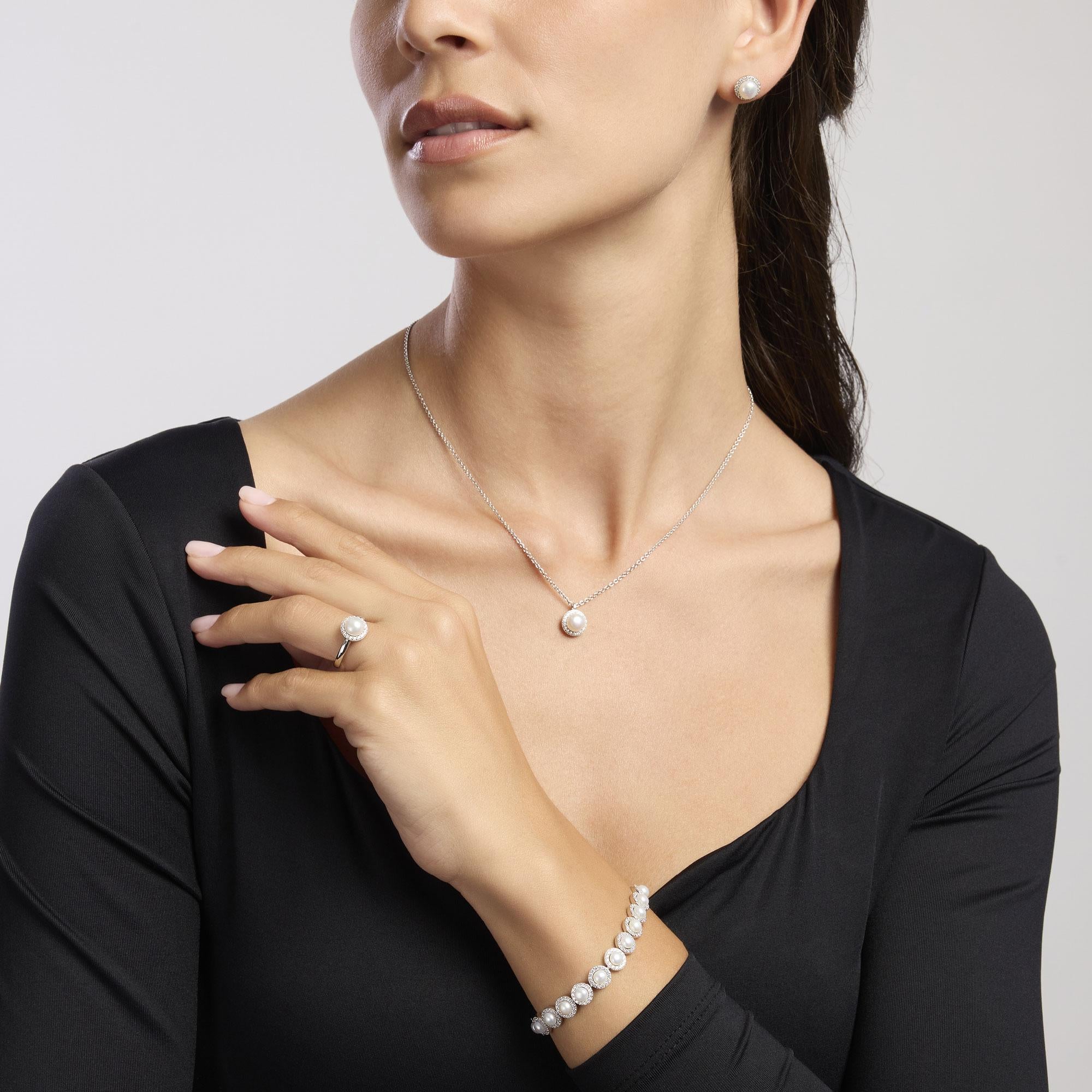Collana Mabina donna Perla e zirconi Milanesienne