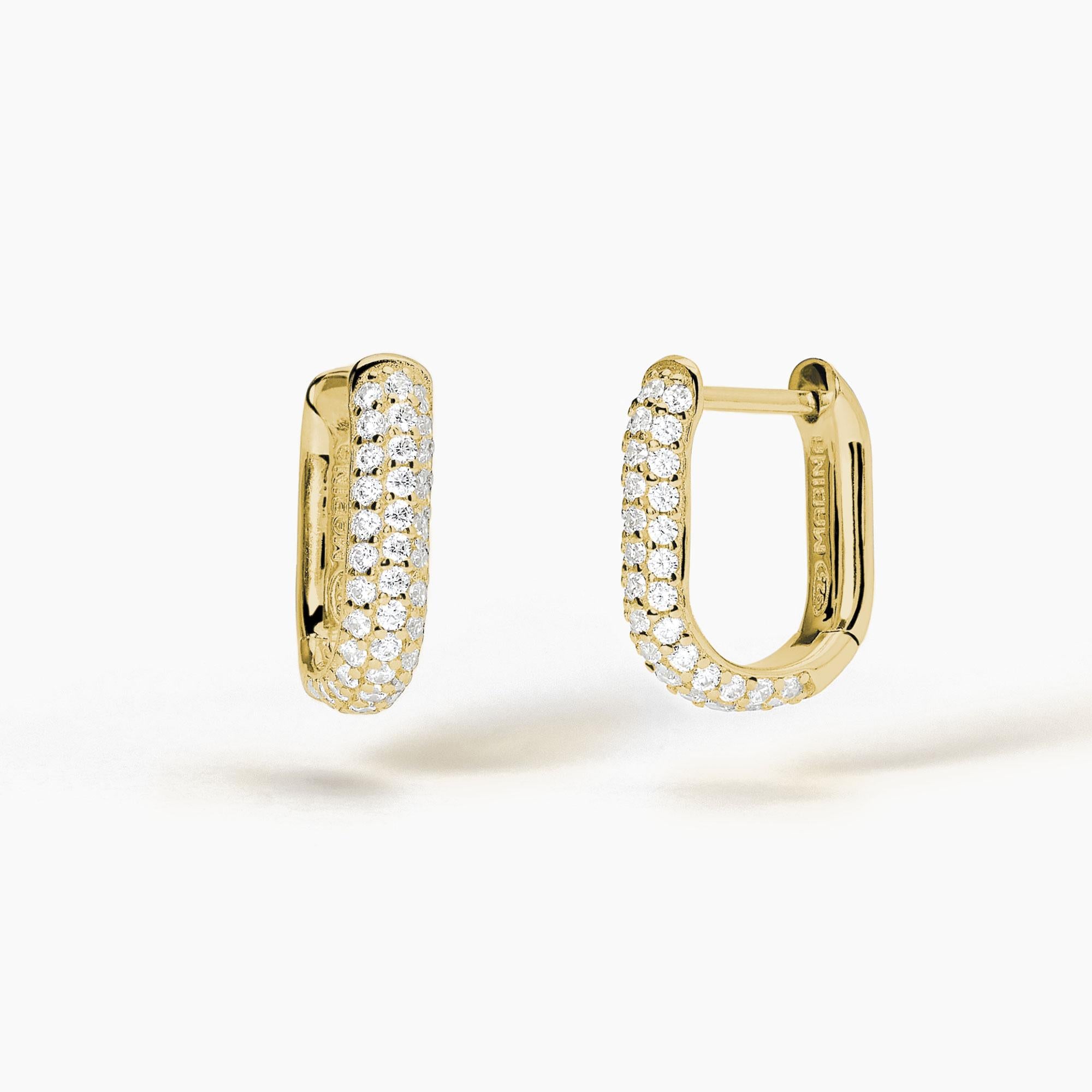 Orecchini ovali Mabina donna Pavè medium Gold