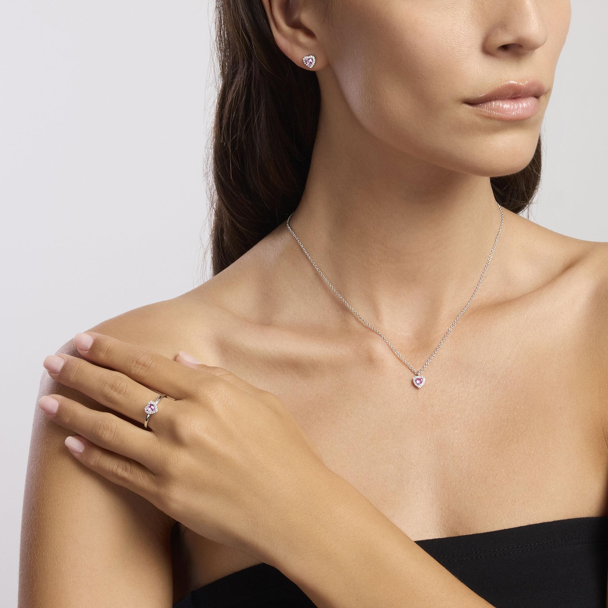 Orecchini Mabina donna Cuore rosa Love affair