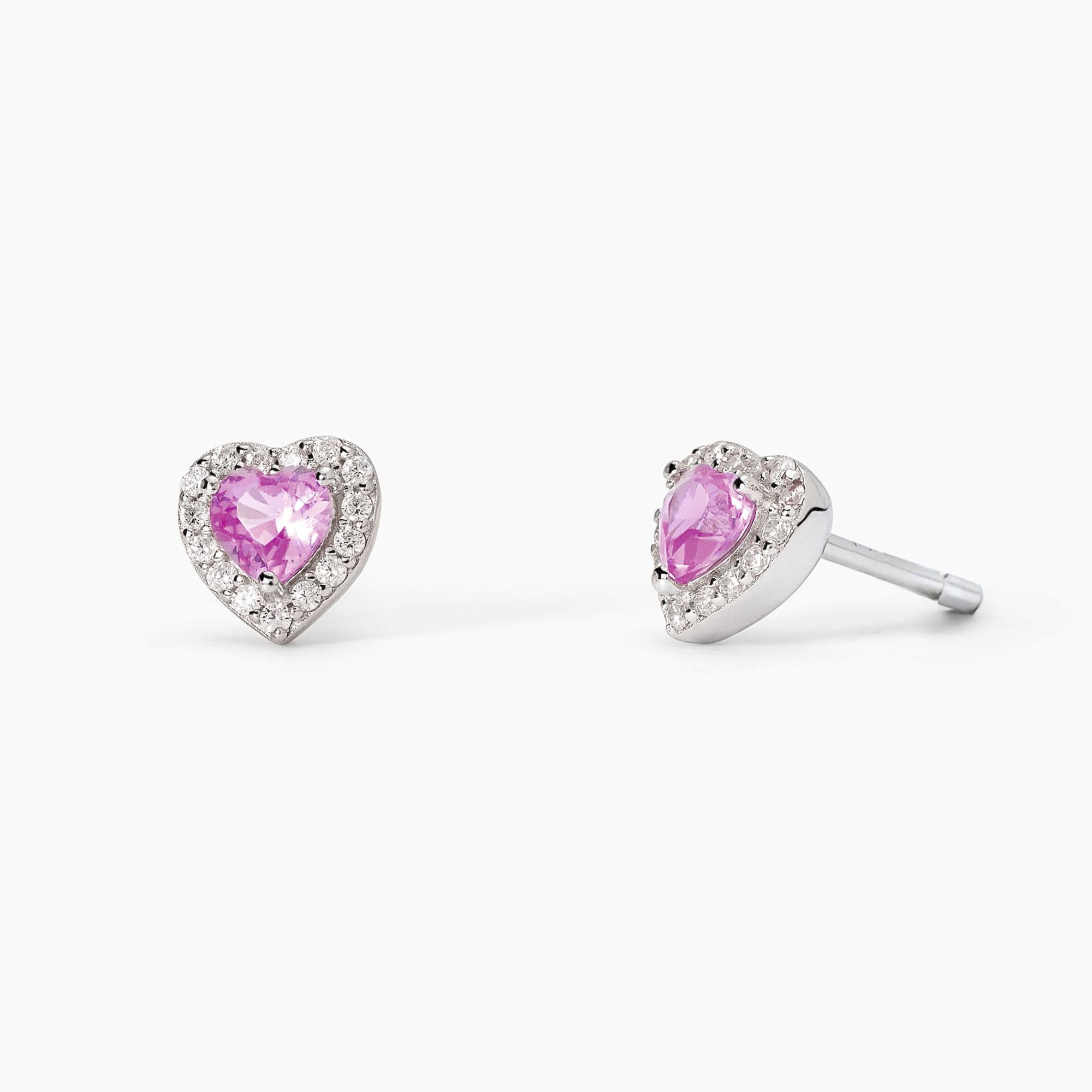 Orecchini Mabina donna Cuore rosa Love affair
