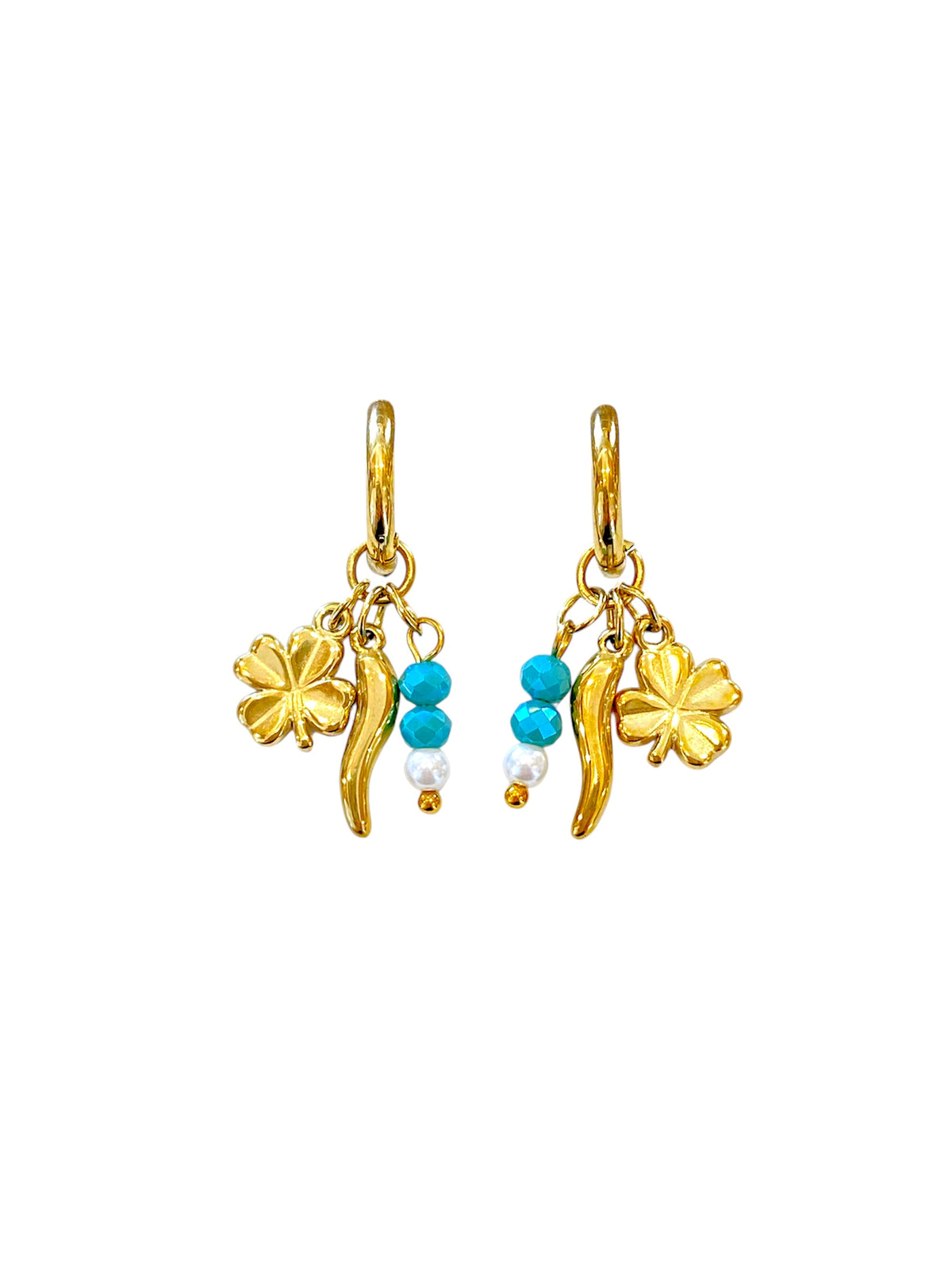 Orecchini donna Anartxy  cerchietto con simboli portafortuna