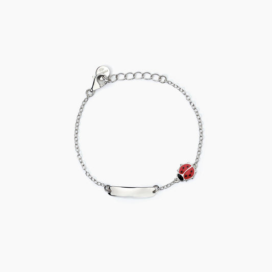 Bracciale Mabina Junior Bimba Coccinella con piastrina incidibile