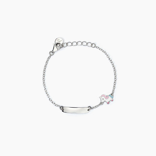 Bracciale Mabina Junior Bimba Unicorno e piastrina incidibile