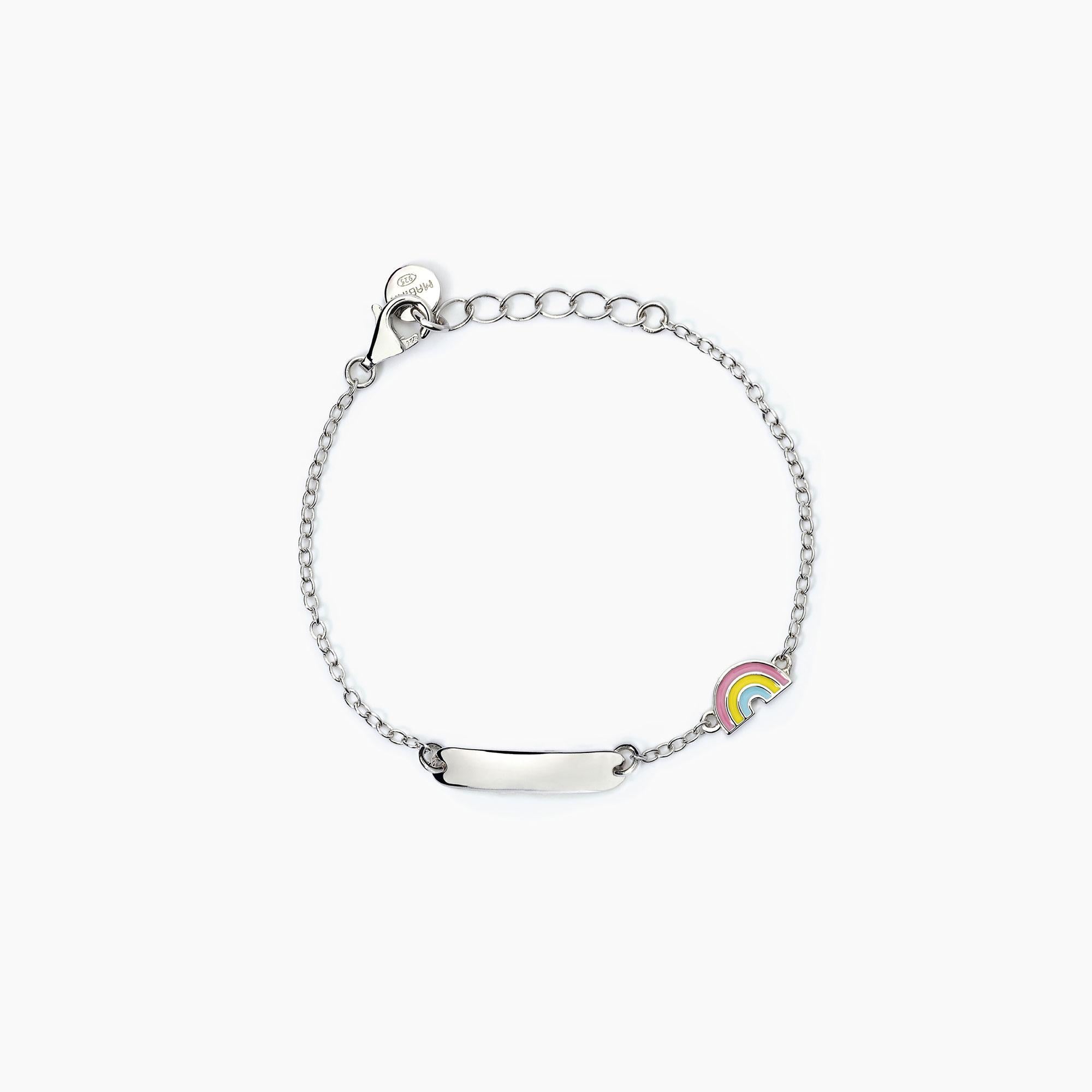 Bracciale Mabina Junior Bimba Arcobaleno e piastrina incidibile