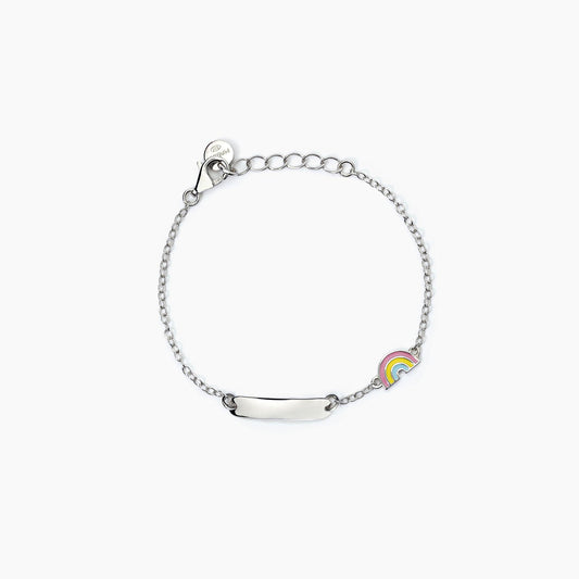 Bracciale Mabina Junior Bimba Arcobaleno e piastrina incidibile