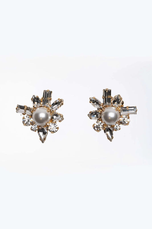 Orecchini Diamond Accessori Fiore di perla e cristalli