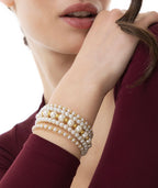 Bracciale Vestopazzo donna rigido multifilo mix di perle