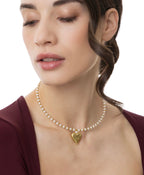 Collana Vestopazzo donna choker con perle e cuore