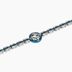 Bracciale Kidult uomo   con maglia in acciaio e blu e rosa dei venti centrale