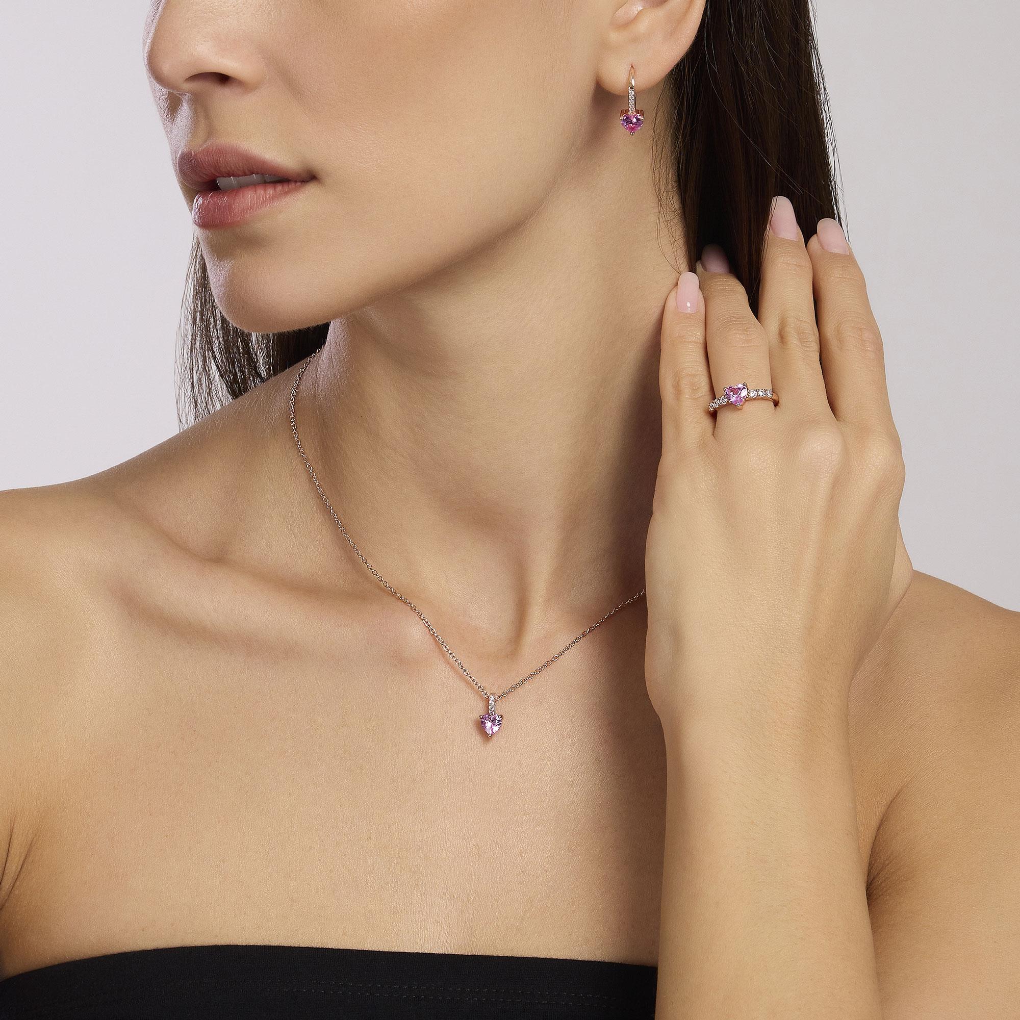 Orecchini a monachella Mabina donna Cuore rosa