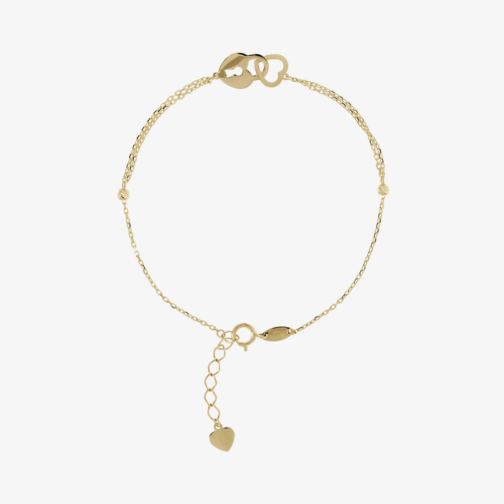 Bracciale Milor Catena Forzatina con Cuore e Lucchetto a Incastro Oro 375