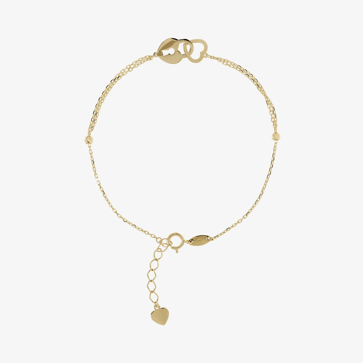 Bracciale Milor Catena Forzatina con Cuore e Lucchetto a Incastro Oro 375