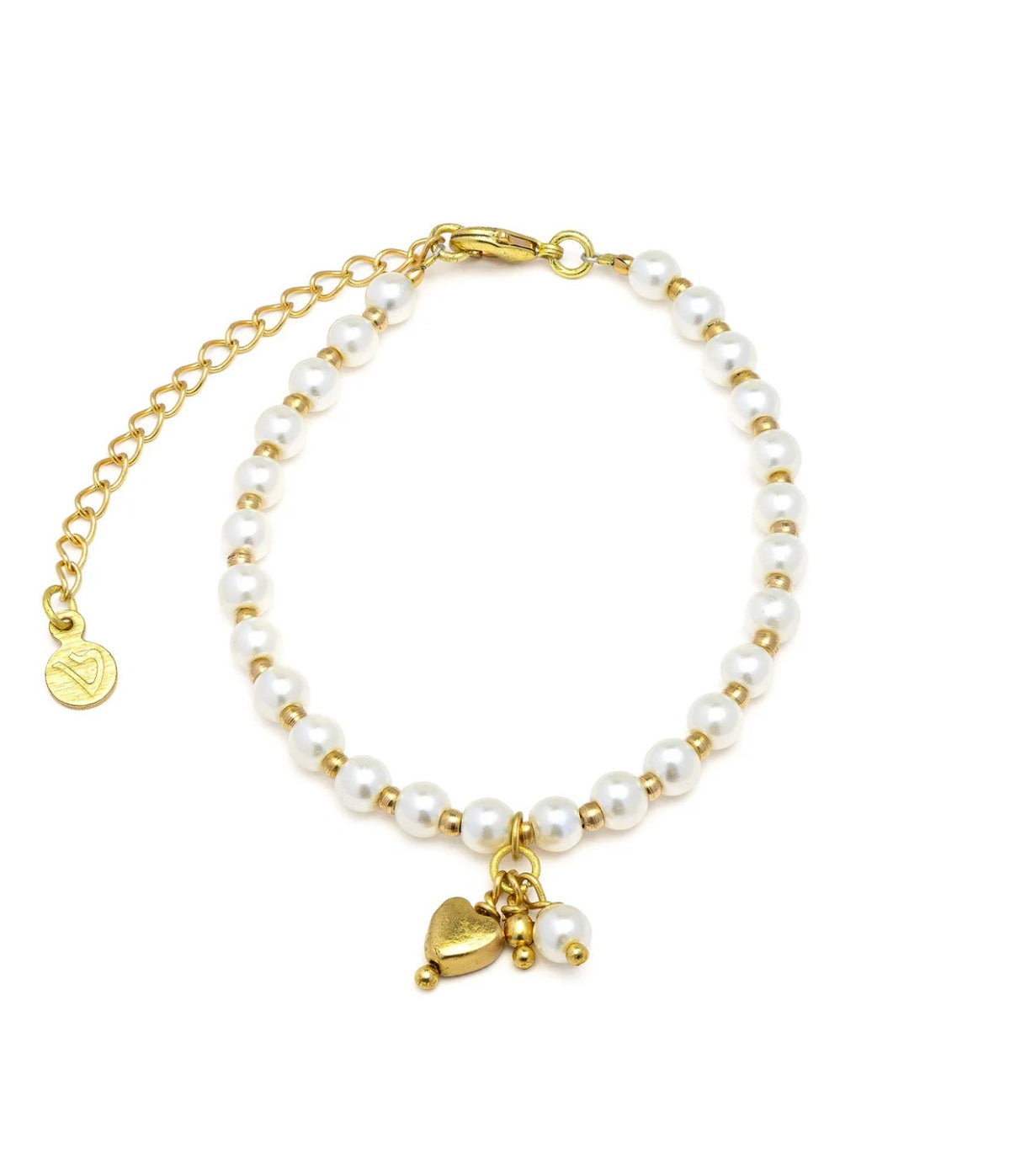 Bracciale Vestopazzo donna con perle e cuore pendente